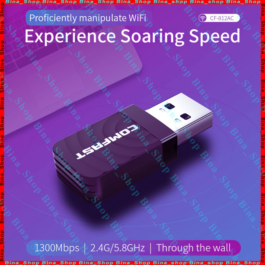 USB Thu Sóng Wifi Comfast CF-812AC 1300Mbps 2.4Ghz|5Ghz