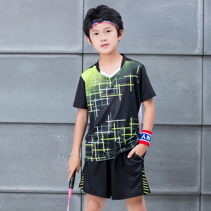 Bộ Quần Áo Chơi Cầu Lông / Tennis Tay Ngắn Nhanh Khô Dành Cho Bé Trai