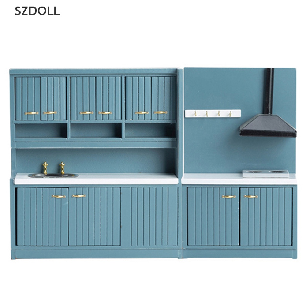 Mô hình tủ bếp nội thất bàn ăn mini dành cho nhà búp bê tỉ lệ 1:12