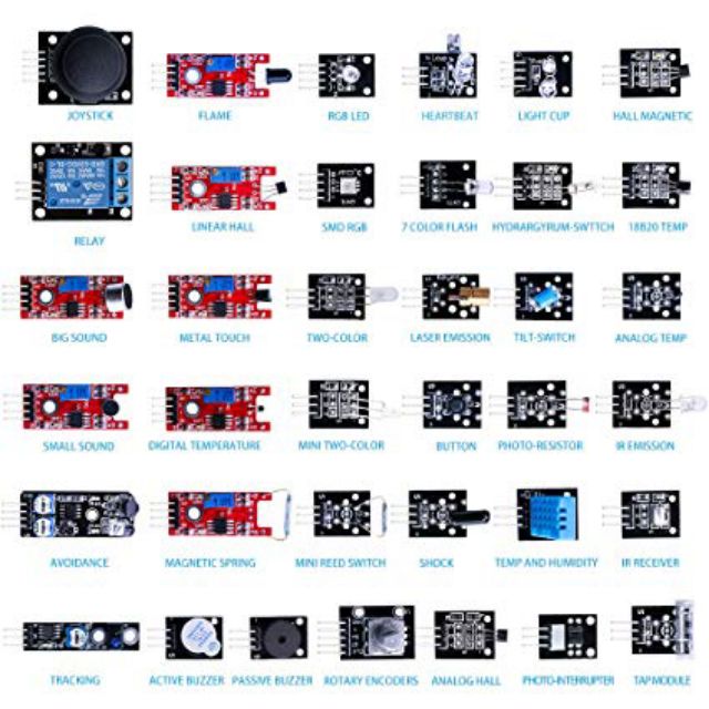 Bộ 37 Cảm Biến Cho Arduino Học Tập Các Loại Cảm BiếnBộ học tập cho các ứng dụng của arduino