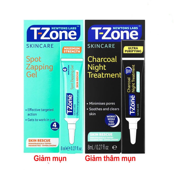 Gel Ngăn Ngừa Mụn Xanh T-Zone 8ml Và Gel Giảm Thâm Cấp Tốc Đen 8ml T-Zone | BigBuy360 - bigbuy360.vn