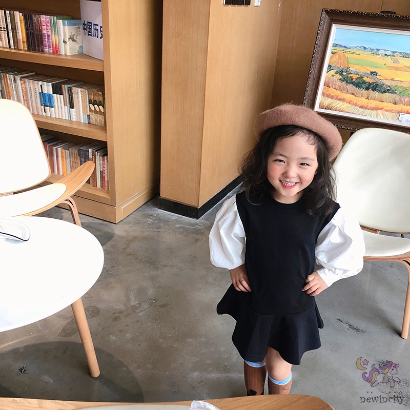 Đầm Tay Dài Kiểu Đuôi Cá Thời Trang Mùa Thu Hàn Quốc Cho Bé Gái