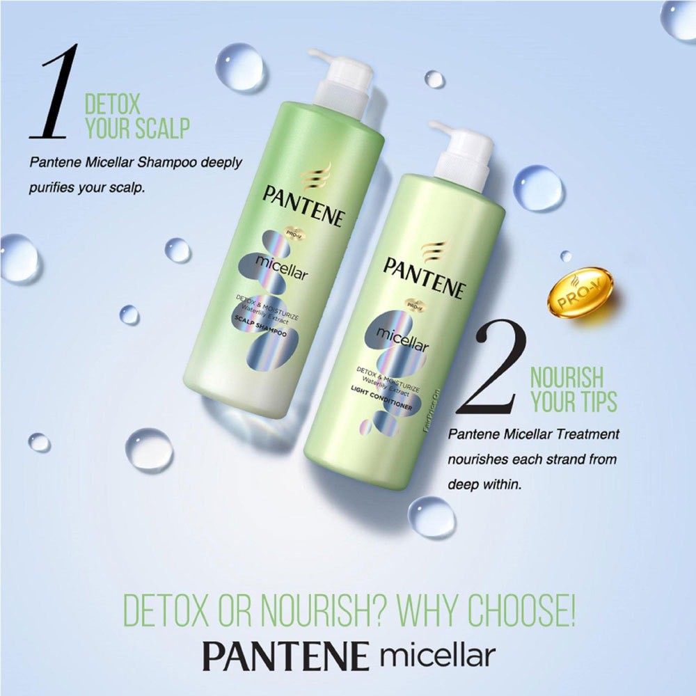 Dầu Xả Pantene Pro-V Micellar Làm Sạch &amp; Dưỡng Ẩm Chiết Xuất Hoa Súng 530ml