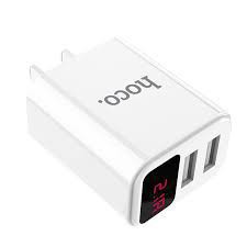 Củ Sạc Hoco 2 Cổng Usb Hiển Thị Màn Hình Led Cho Ip Xiaomi Samsung Xiaomi Oppo Njoyshop