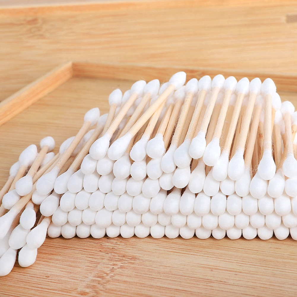 Disposable Double Head Cotton Swab/ Eco-Friendly Makeup Cotton Buds Swabs for Nose Ears Lips/ Women Beauty Tools