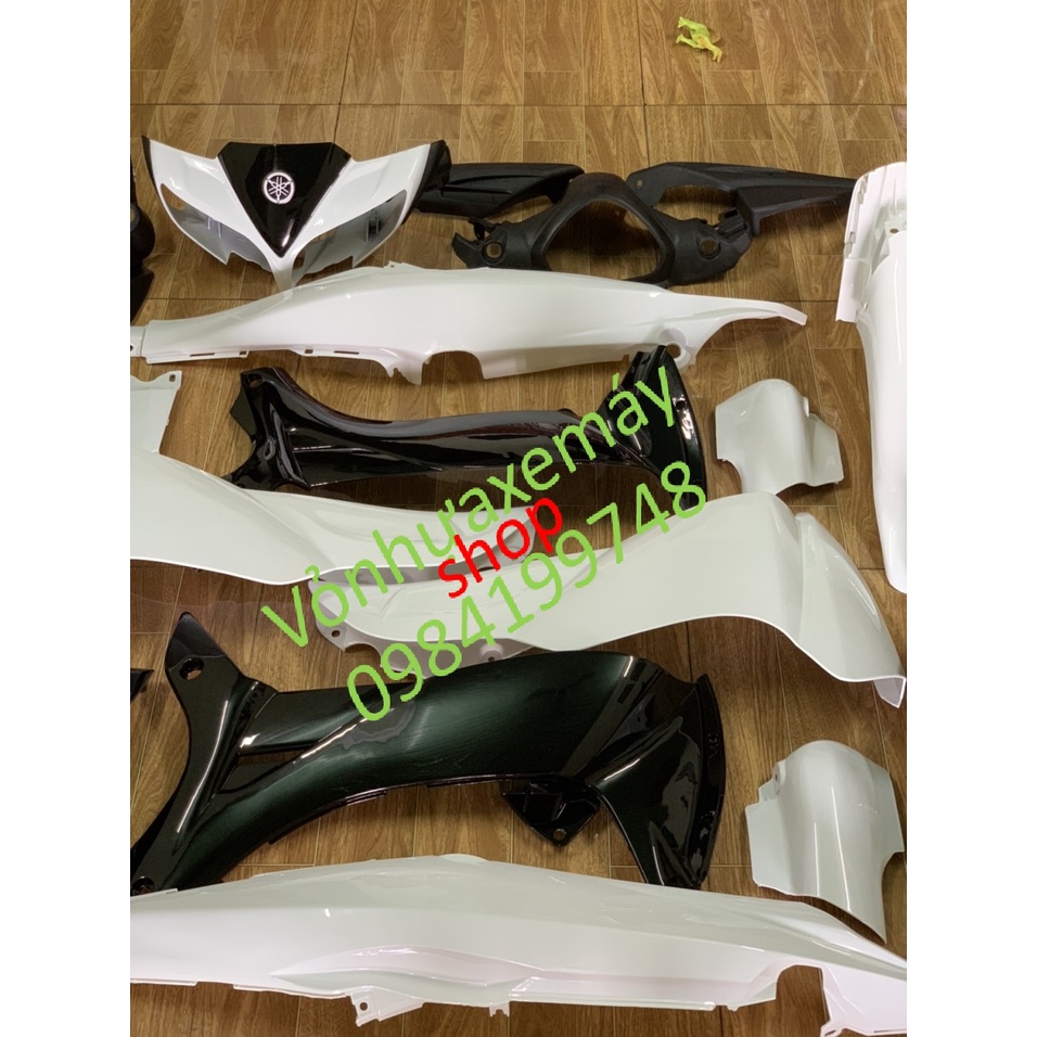 Dàn áo xe JUPITER Gravita MÀU TRẮNG -bộ vỏ yếm xe jupiter MX-TẶNG TEM-mủ trắng nguyên sinh ABS LOẠI ĐẸP LẮP KHÍT CHO XE