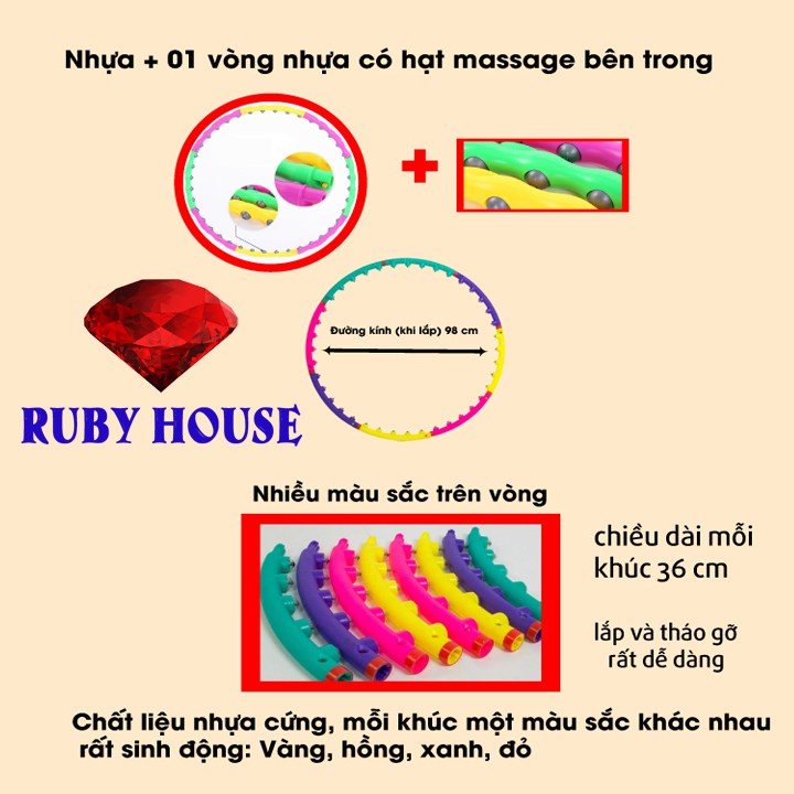 Vòng Lắc Eo Massage Hula Hoop Cao Cấp [Hàng Loại 1]