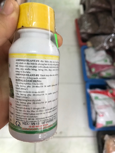 Phân bón lá Amino quelant Fe- lọ 100 mL. Khắc phục hiện tượng thiếu sắt