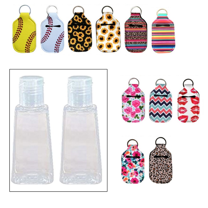 Chai Rỗng Đựng Nước Rửa Tay 30ml Kèm Giá Đỡ Móc Khóa Tiện Dụng Mang Theo Du Lịch