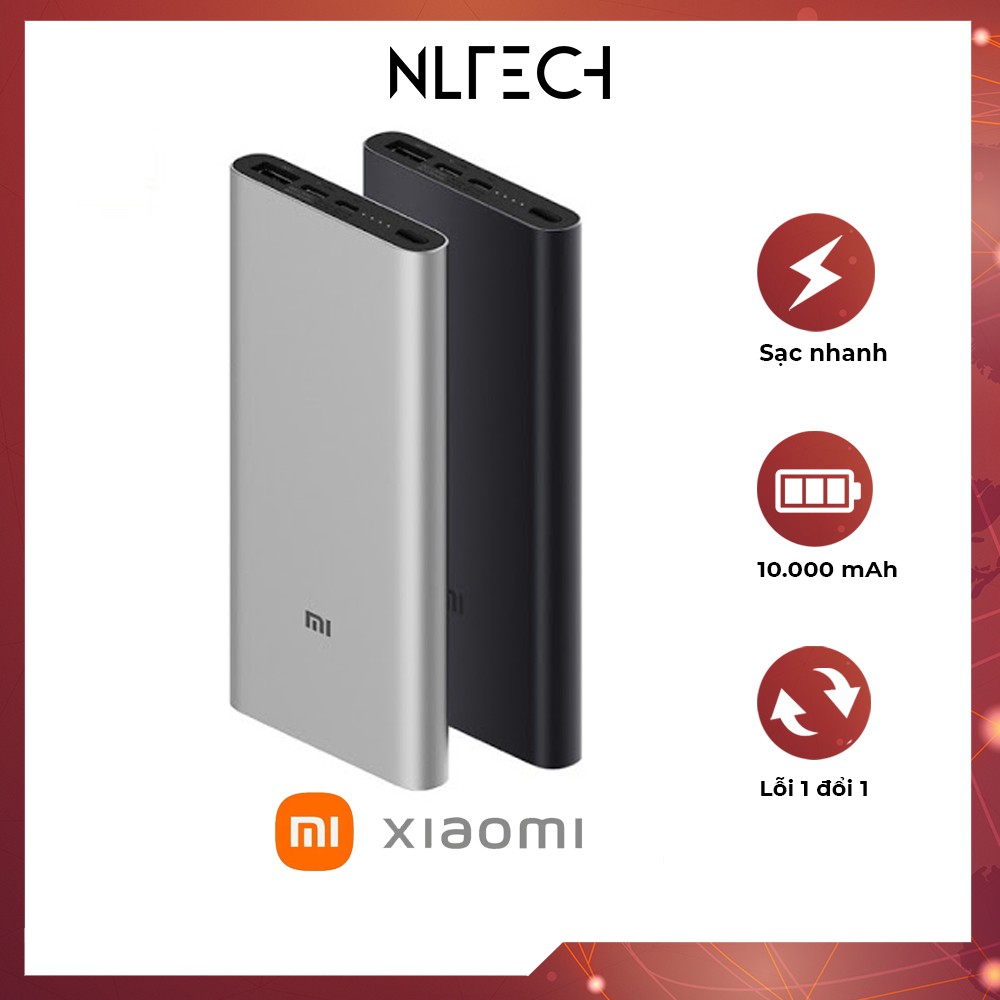 [ HÀNG CAO CẤP ] Pin sạc dự phòng Xiaomi Gen 3 Pro 10000mAh - Lỗi đổi mới trong 60 ngày