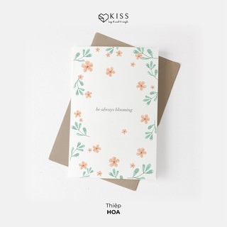 Thiệp Hoa Vẽ Màu Nước KISS Notebook & Gift - Giấy mỹ thuật cao cấp 10x15cm