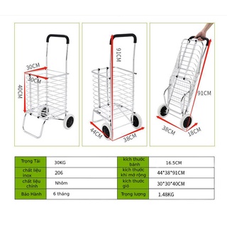 Xe Kéo Đi Chợ, Đi Siêu Thị Có Giỏ Hàng 🤓 FREESHIP 🤓 - Xe Kéo Hàng Gấp Gọn XDC01