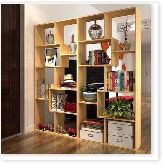Kệ Sách Gỗ Để Sàn Nhiều Ngăn Hình Chữ U Siêu Tiện Ích - Kích thước: 74cm x 20cm x 150cm