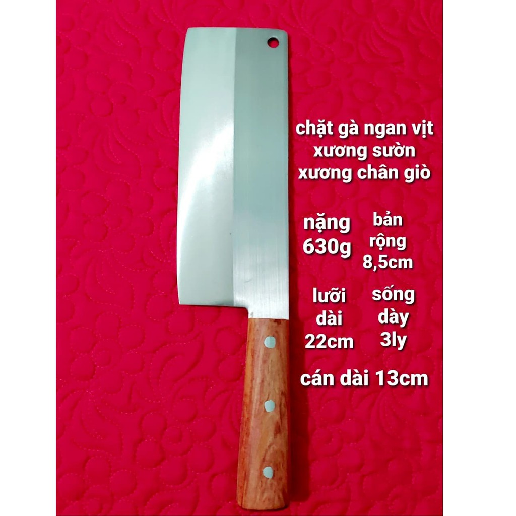 Dao chặt vuông , đầm tay thép trắng không gỉ