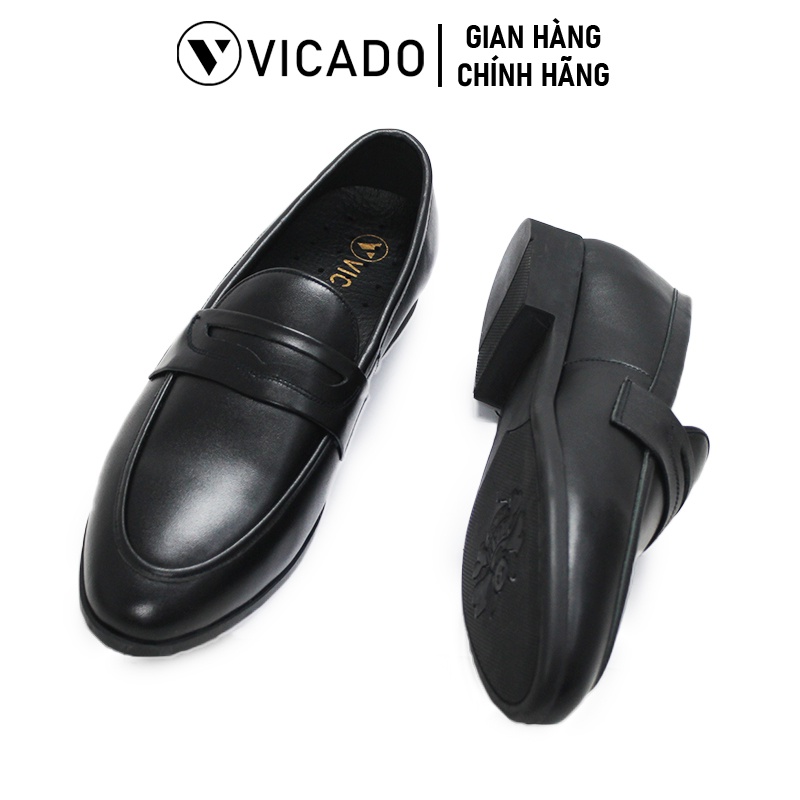 [Mã BMBAU300 giảm 7% tối đa 300K đơn 499K] Giày lười nam da bò cao cấp công sở Loafer Vicado VO0112 màu đen