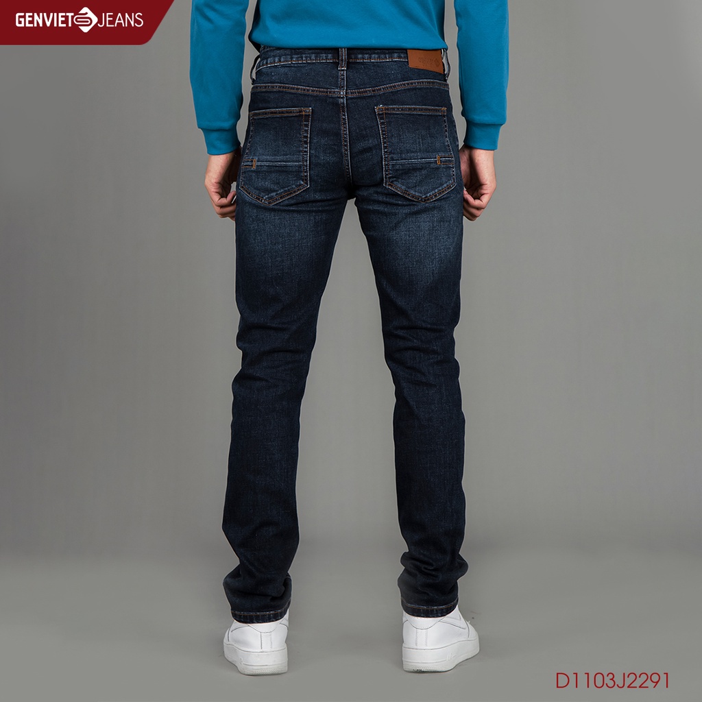 Quần Jeans Nam Genviet Jeans Dáng Đứng Chất Bò Mềm Cao Cấp D1103J2291