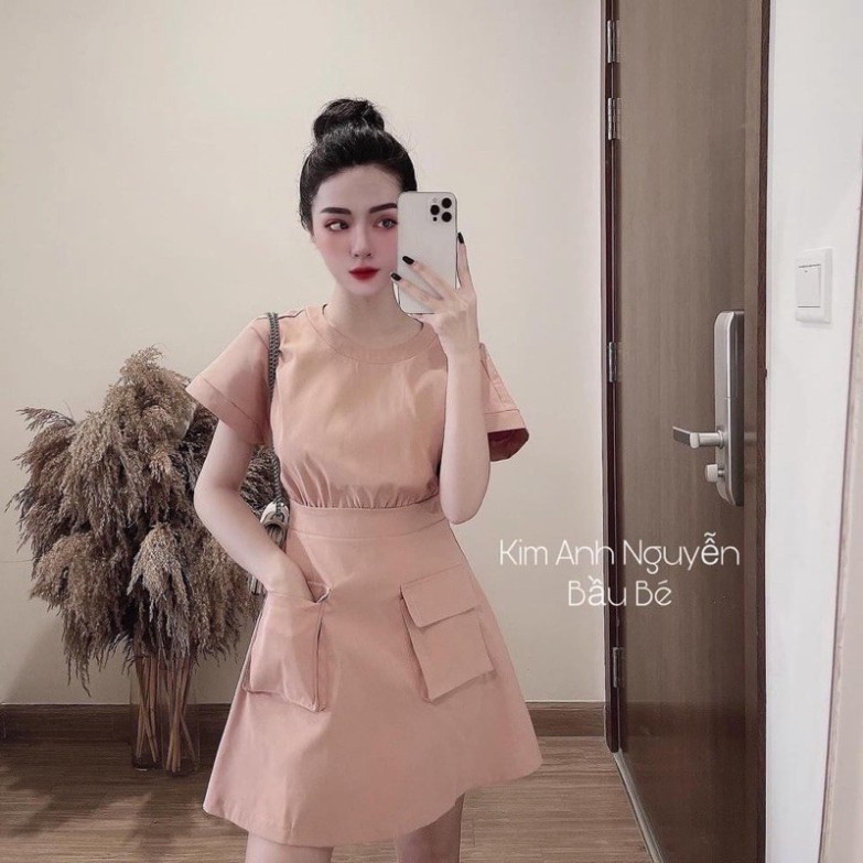 (Kho Sỉ Nam Đinh) VÁY KAKI MỀM TÚI HỘP HỒNG