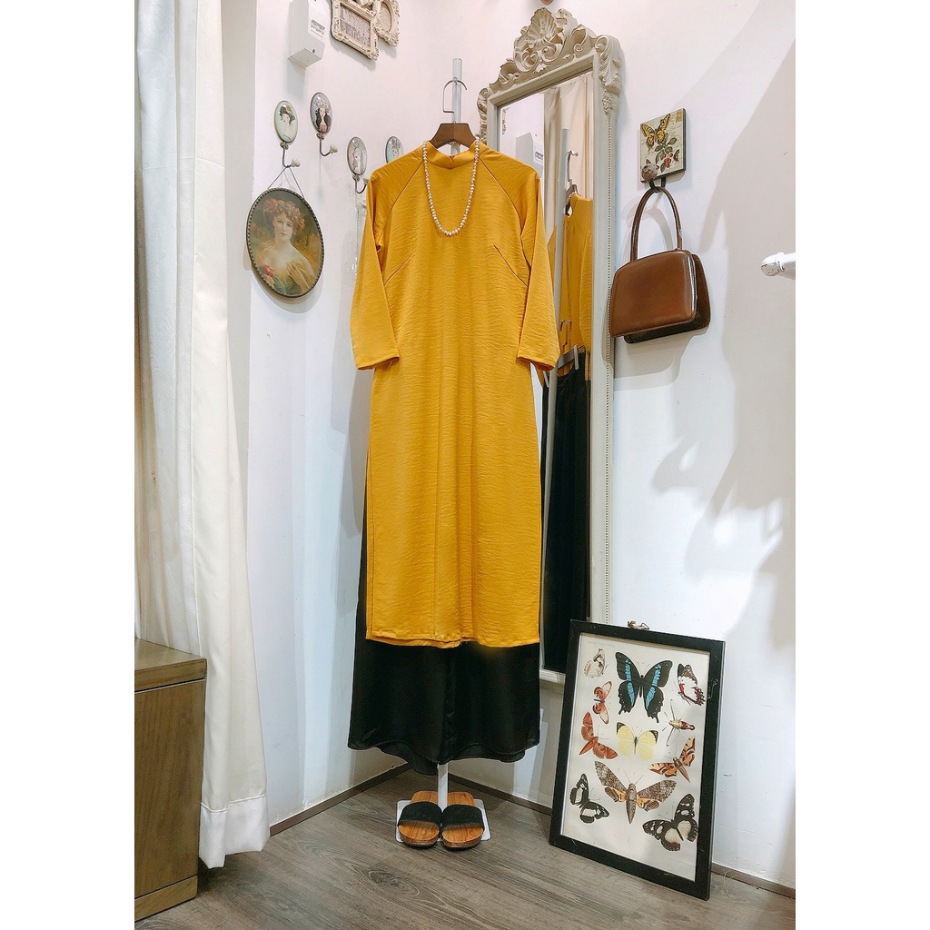 Set Áo dài Rosemary tây thi vàng đậm