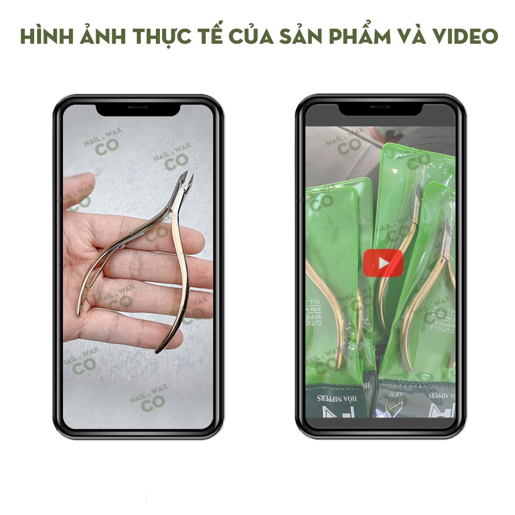 Kềm nhặt da chính hãng , kìm nhặt da chết NAIL WAX &amp; CO màu vàng