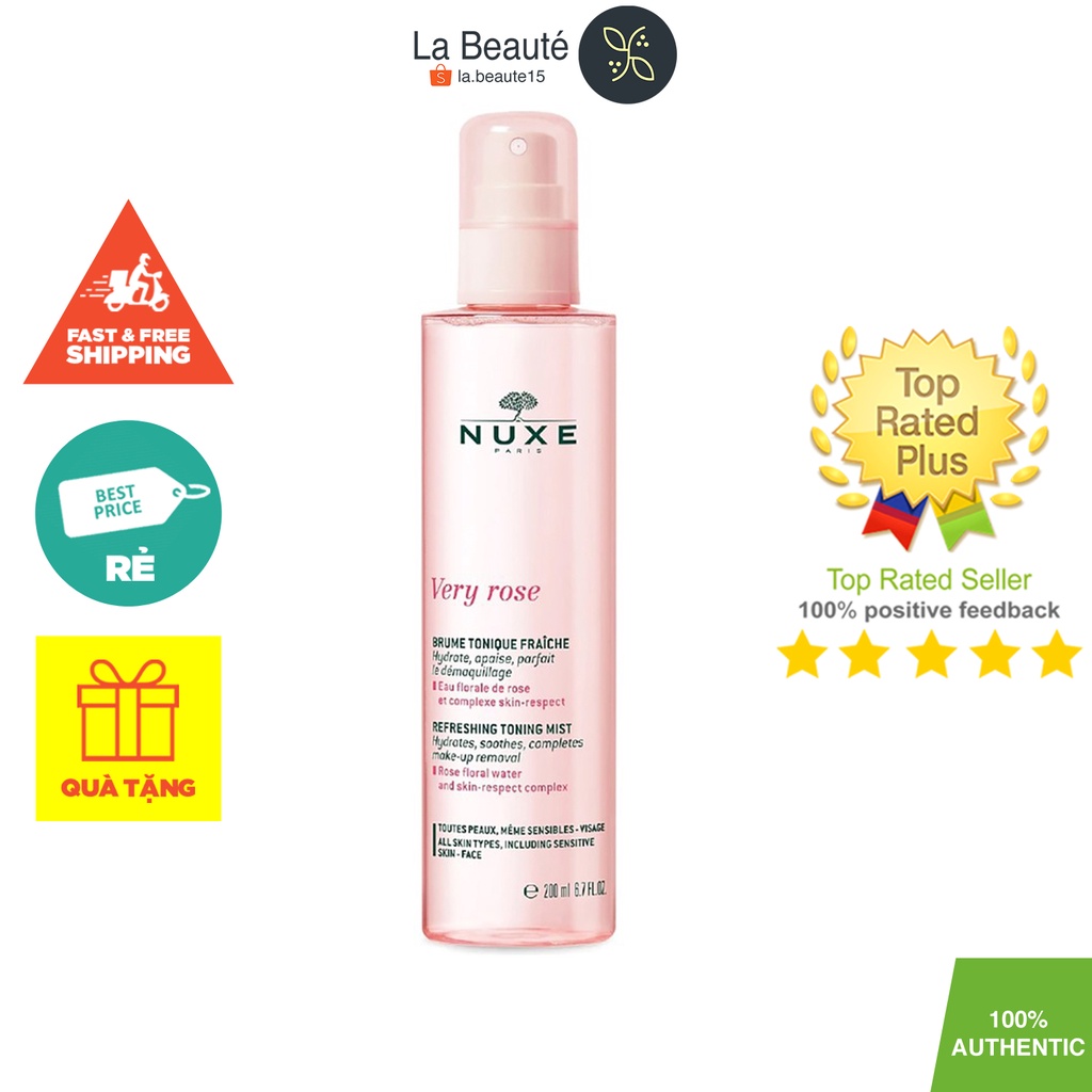 Nuxe Brume Tonique Fraiche Very Rose – Toner Dạng Xịt Hoa Hồng 200ml