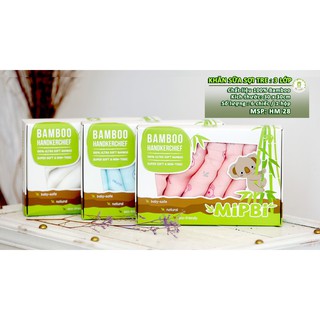 Set 6 khăn sữa MIPBI sợi tre 100% Việt Nam