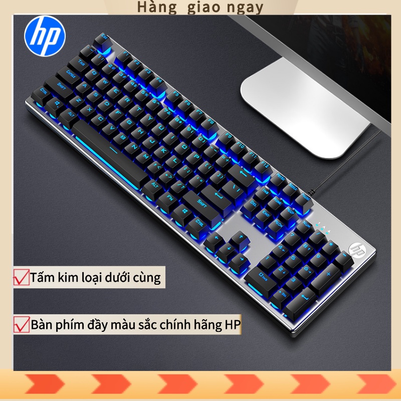 Hiệu ứng ánh sáng đầy màu sắc, thiết kế bảng kim loại, bàn phím chơi game cơ HP