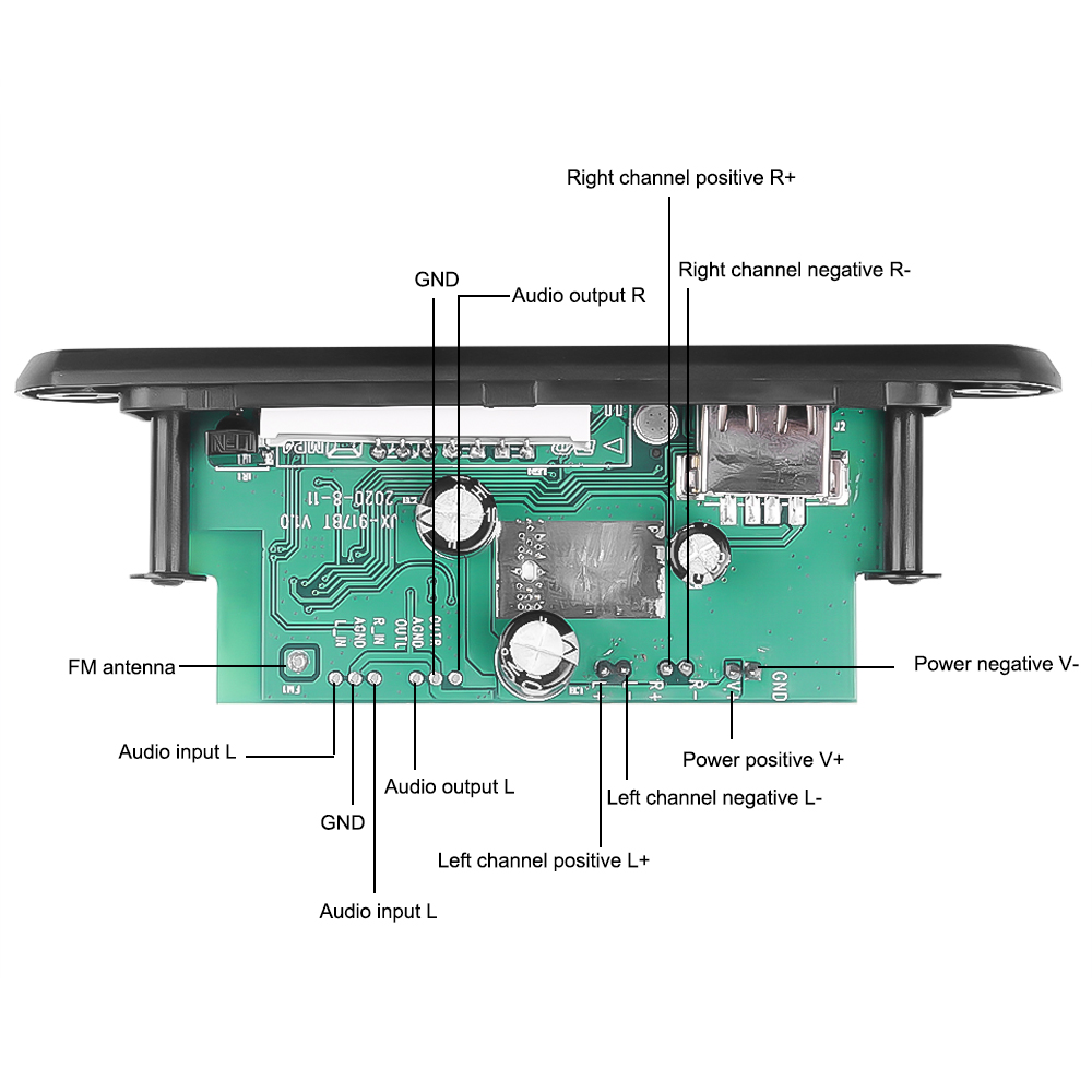 Bảng Giải Mã MP3 KEBIDUMEI 917BT Màn Hình Màu Kết Nối Bluetooth5.0 50W 12V Với Chức Năng Ghi Âm Cho Xe Hơi