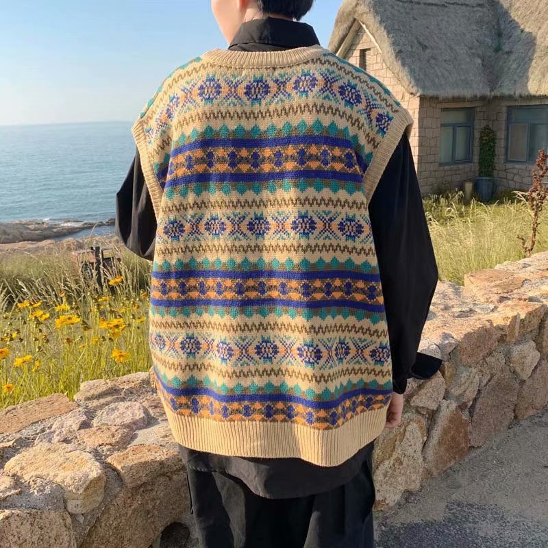 Áo sweater dệt kim không tay thời trang dành cho nam