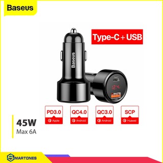 Tẩu sạc cho ô tô Baseus sạc nhanh 45W chuẩn PD , Q.C 3.0 cho Samsung, iPhone