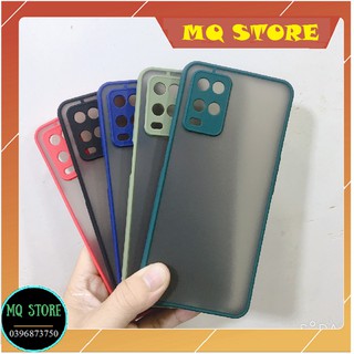 Ốp lưng Oppo A54, A94 Ốp viền màu, lưng nhám chống sốc, bảo vệ camera, phím bấm màu