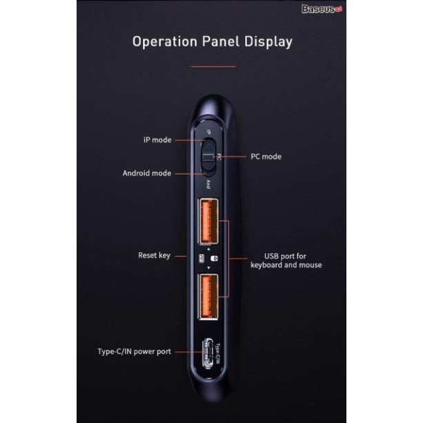 Bộ sản phẩm hỗ trợ chơi Game Baseus GAMO Mobile Game Suit (Combo Chuột +Bàn phím cơ+Adaptor cho Game thủ PUBG/Liên Quân) | BigBuy360 - bigbuy360.vn