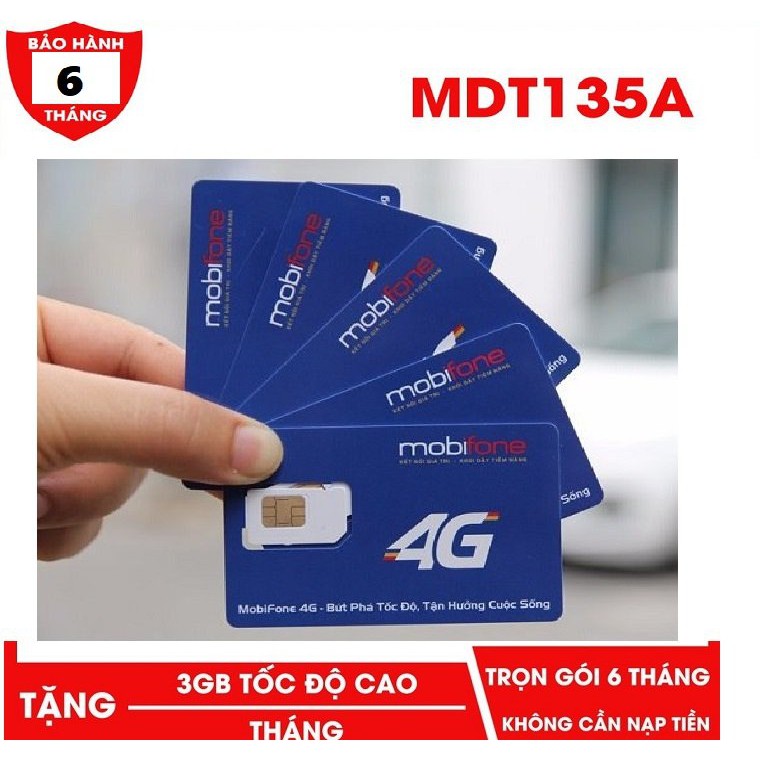 Sim 4G Mobifone MDT135A Dùng Data Cực Mạnh miễn phí 4G trong nửa năm(Sim Mới Kích Hoạt)