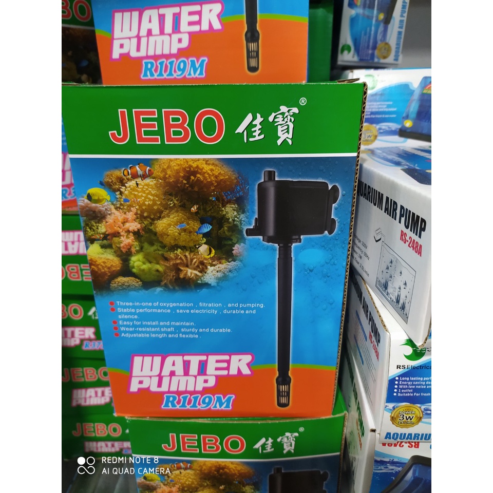 Máy bơm 2 in 1 vừa bơm, thổi khí đa năng jebo đủ dòng cho bể cao từ 0,6 đến 0.9m