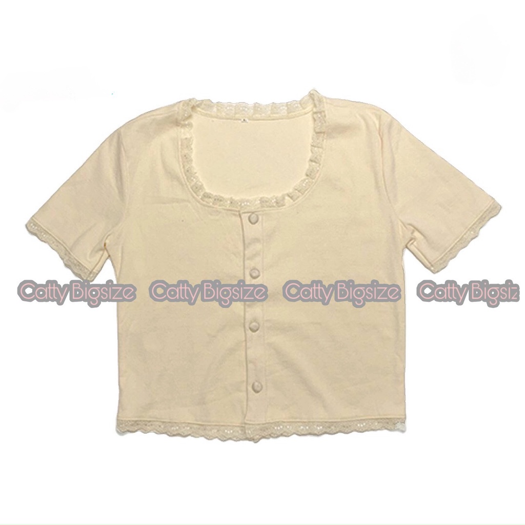 Áo kiểu croptop nút phối ren bigsize - mẫu hot 2021 - vải mềm mịn loại 1