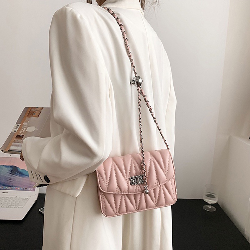 Túi xách mini IELGY dáng vuông phối dây xích thời trang cho nữ