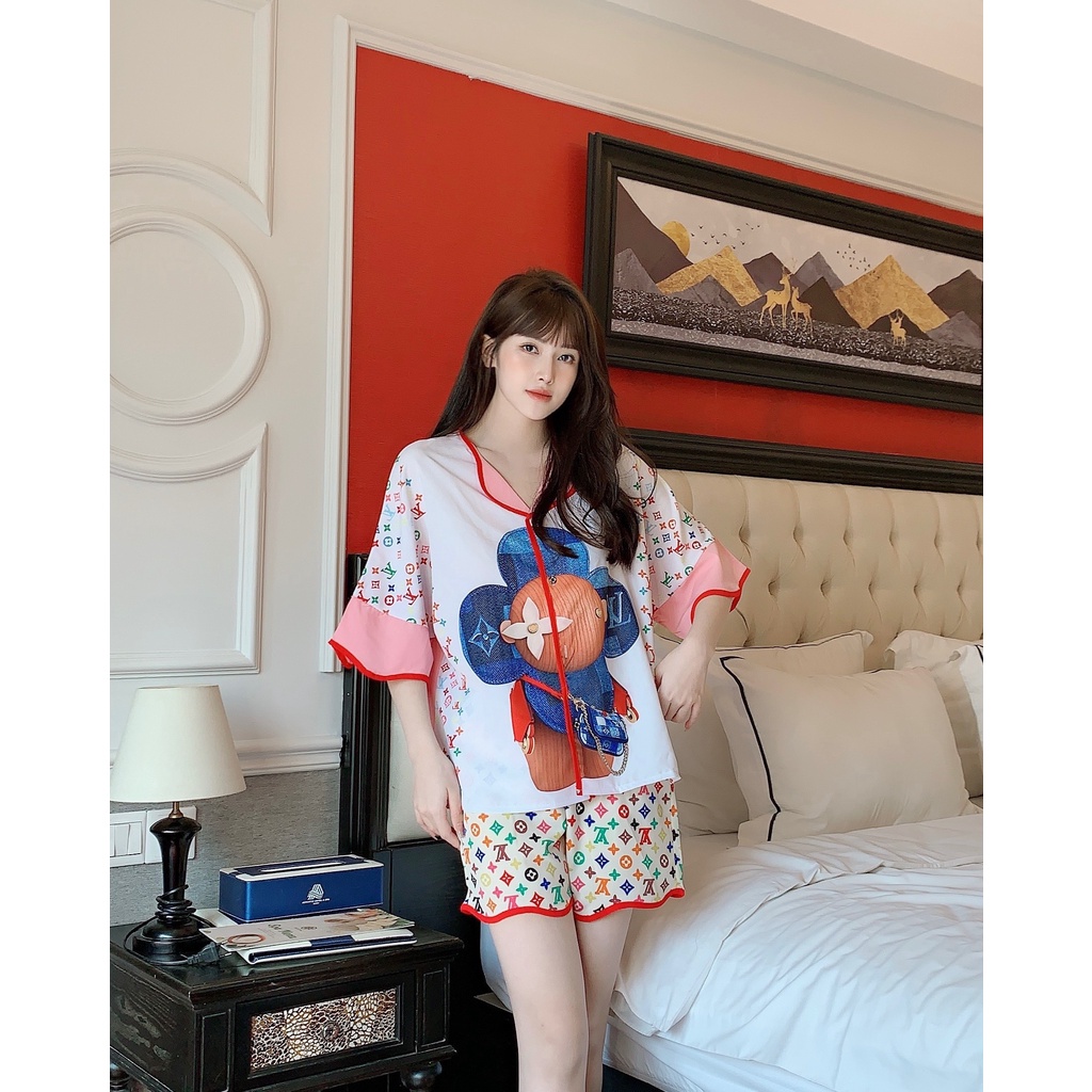 Đồ bộ pijama lụa satin cao cấp, bộ lụa mặc nhà tay ngắn sang chảnh | BigBuy360 - bigbuy360.vn