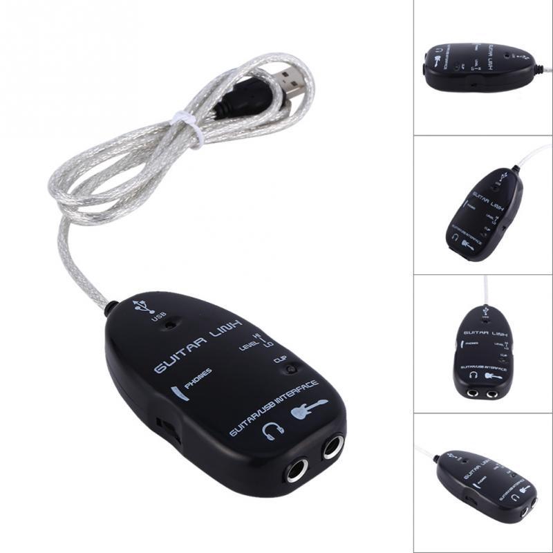 Guitar To USB Interface Cable Link Audio for PC Recording Adapter