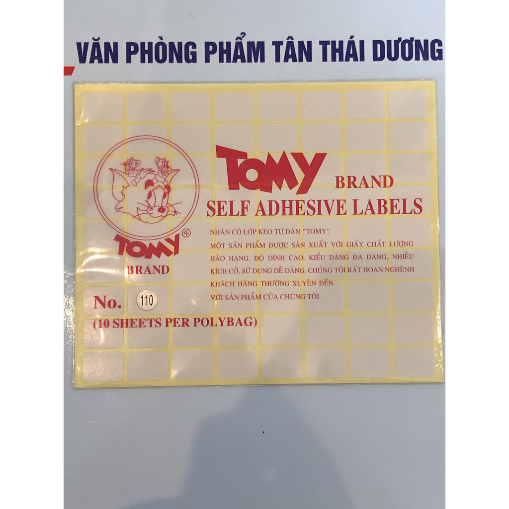 10 BẢNG NHÃN DÁN TOMY CÓ SẴN LỚP KEO - ĐỦ MỌI KÍCH CỠ