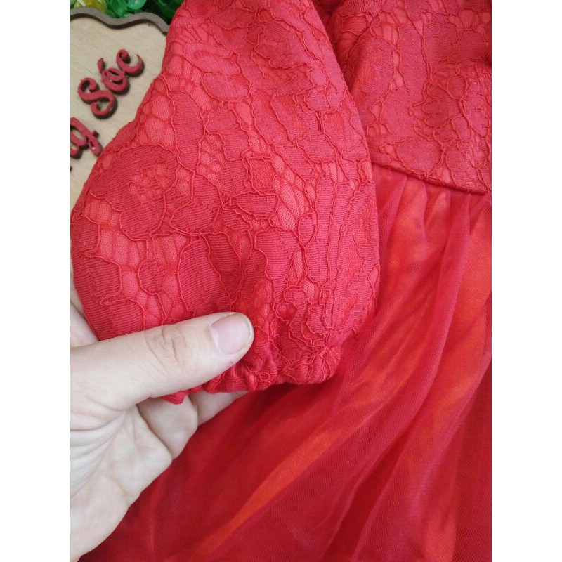 ❌8-15kg❌ Váy đầm đỏ lót lông cho bé gái HÀNG QUẢNG CHÂU CỰC ĐẸP