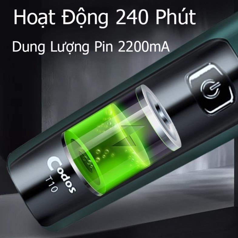 Tông Đơ Cắt Tóc Cao Cấp Codos T10 Màn Hình LCD Kèm 4 Cữ Siêu Nét