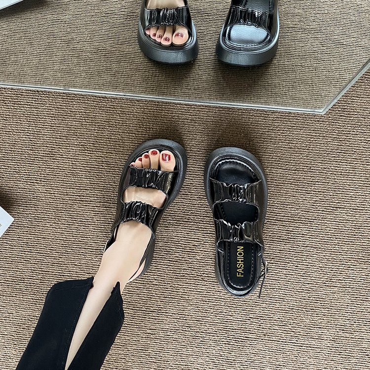 Giày Sandal Hở Ngón Mũi Tròn Hở Ngón Thoải Mái Phong Cách Mới Dễ Phối Đồ