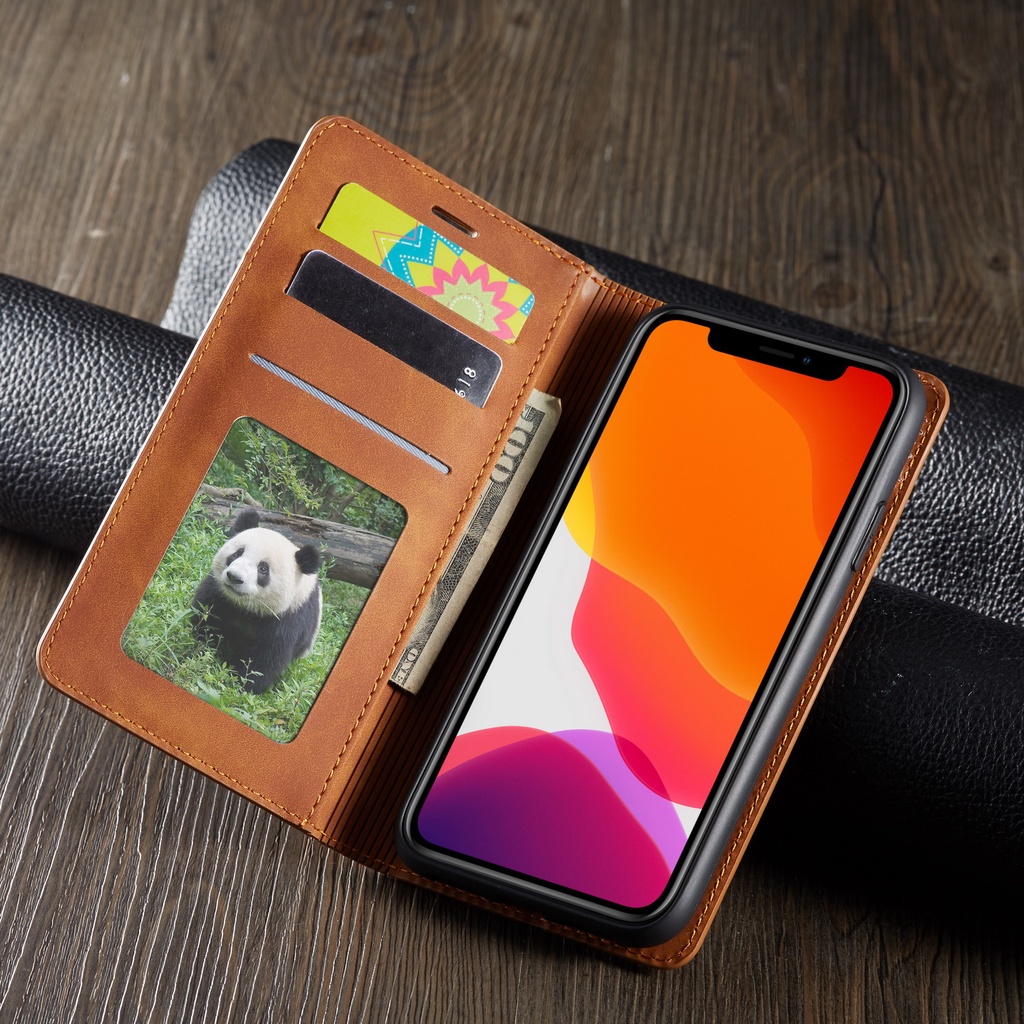 Cho iphone 15 pro max 15 pro 14 13 12 11 SE 2022 6s 7 8 plus x xr xs Giá Đỡ Bao Da Điện Thoại Kiểu Ví Gập Nam Châm Có Ngăn Thẻ