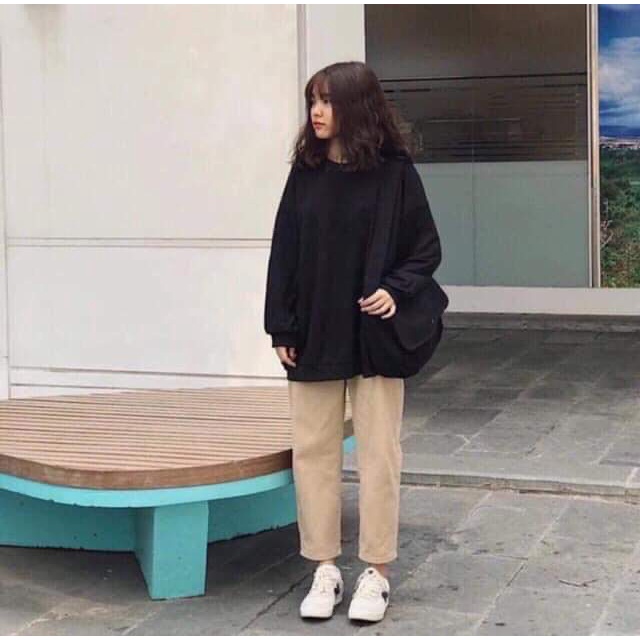 [Tặng kèm quà] Quần Kaki Nam Nữ Ống Suông Basic Unisex - Kiểu quần baggy nam ống rộng màu đen và be