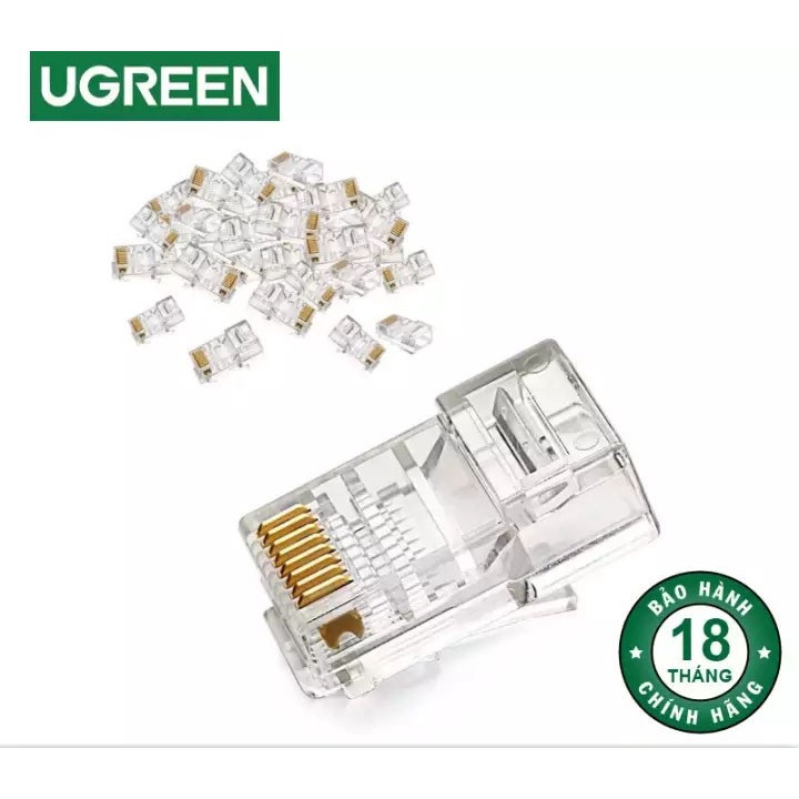 Hộp 50 Chiếc Hạt Mạng RJ45 Cat5e Ugreen 20331 Cao Cấp - Hàng Chính Hãng