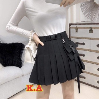 CHÂN VÁY TENNIS TÚI HỘP KHUY CÀI KÈM THẮT LƯNG