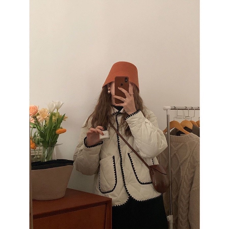 Áo Phao Hoạ Tiết Quả Trám Viền Tweed - A042