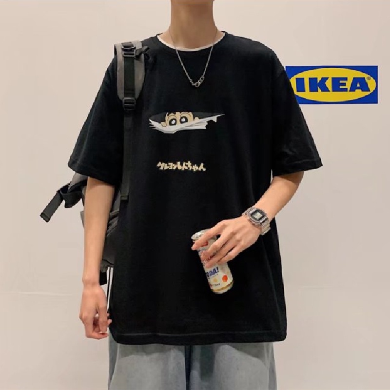 Áo Thun Tay Ngắn Dáng Rộng In Họa Tiết Hoạt Hình Phong Cách Hip Hop Hàn Quốc Thời Trang Cho Nam