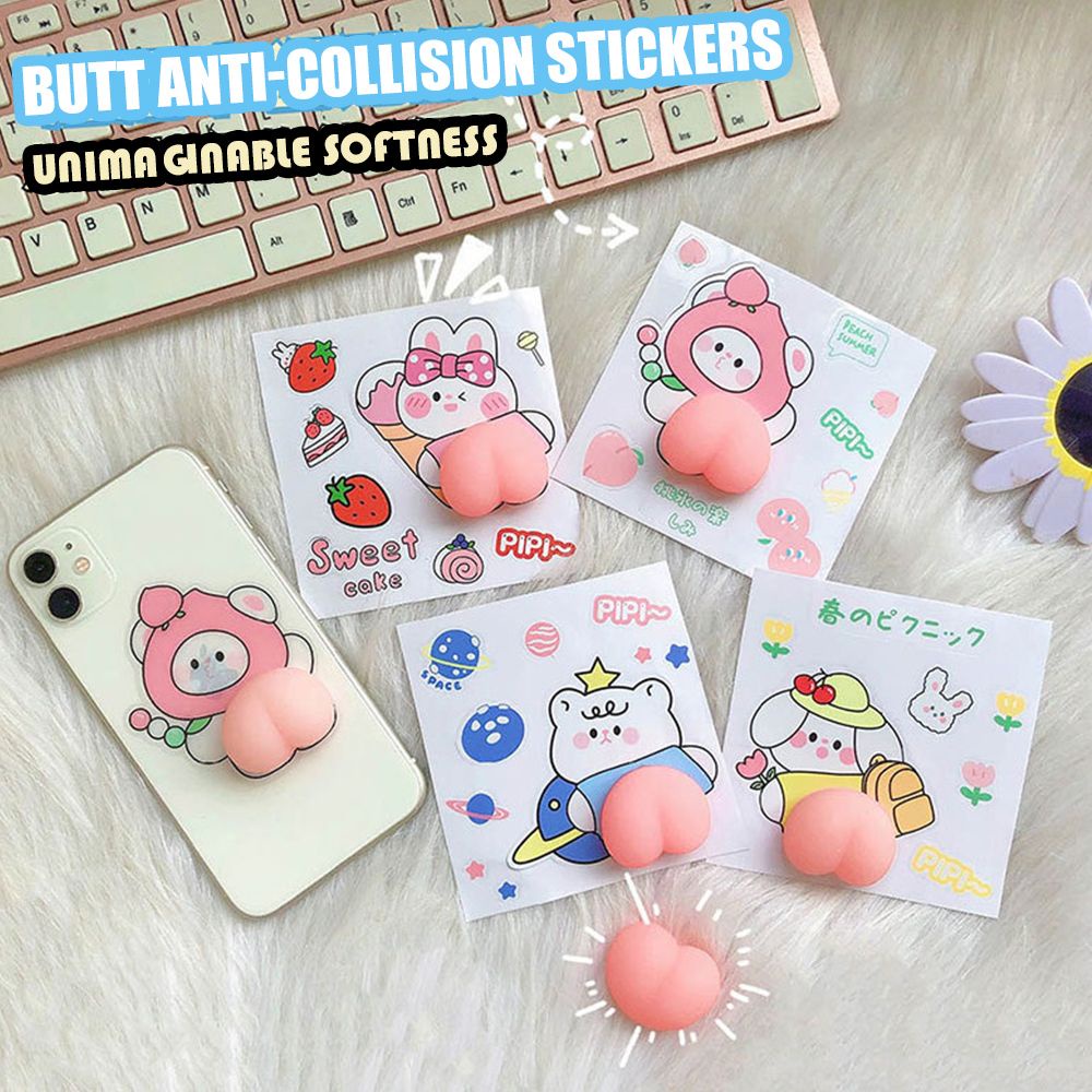 Miếng Dán Trang Trí Cửa Xe Hơi Hình Hoạt Hình 3d Bằng Silicon Chống Va Chạm Chống Trầy Xước | BigBuy360 - bigbuy360.vn