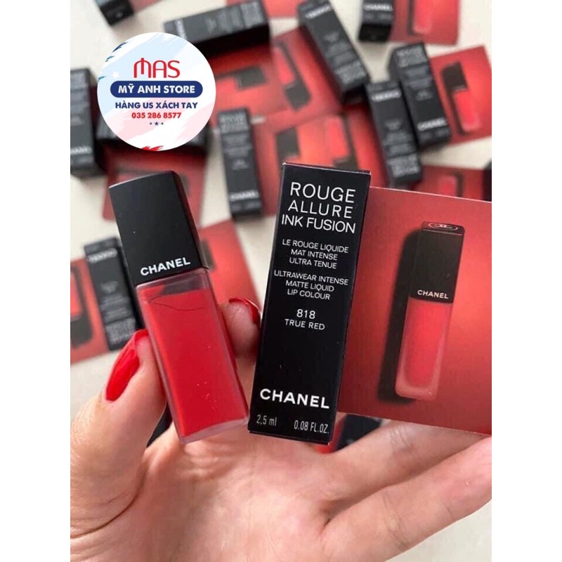 [ CHÍNH HÃNG ] Son Kem mini Chanel 818 True Red Allure Ink Fusion Màu Đỏ Tươi