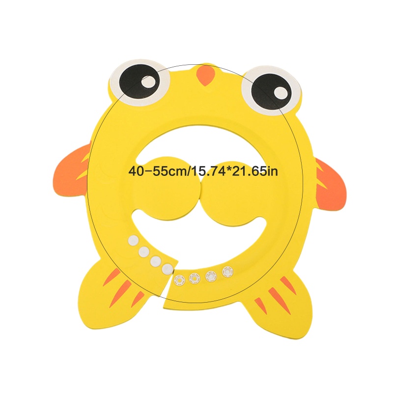 Youyo Mũ Chắn Nước Gội Đầu Bảo Vệ Tai Hình Cá Có Thể Điều Chỉnh Cho Bé Sơ Sinh